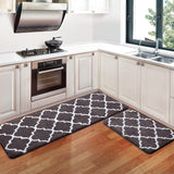 Kitchen Rugs and Mats [2 PCS] Super Absorbent Microfiber Kitchen Mat Non Slip Machine Washable Runner Carpets for Floor, Kitchen, Bathroom, Sink, Office, Laundry,28"x17.3"+47"x17.3",Black