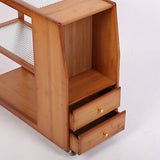 Movable Home Tea Coffee Table Small Tea Cart Office Solid Wood Mini Teaware Set