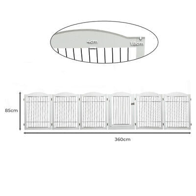 6 Panels Pet Dog Playpen Puppy Exercise Cage Enclosure Fence Indoor White