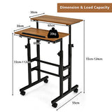 Standing Desk Mobile 2-Tier Adjustable Laptop Computer Table Sit Stand