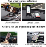 Non-Slip Phone Pad for 4-in-1 Car, 2022 New Multifunctional Anti-Slip Rubber Pad for Car Dashboard,Universal 360°Rotation Car Phone Holder,with Temporary Parking Number, Aromatherapy