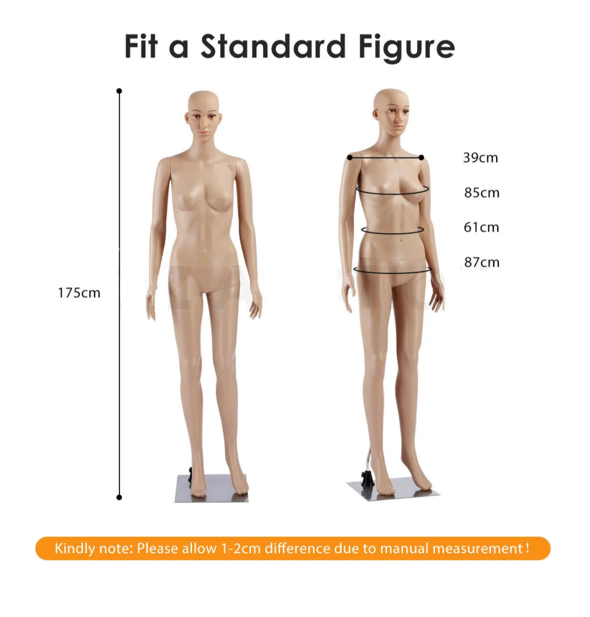 Female Mannequin Full Body Model Manikin Torso Display Stand Dress Form 175CM