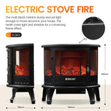 Electric Fireplace Freestanding Stove Heater LED Flame Effect 1800W