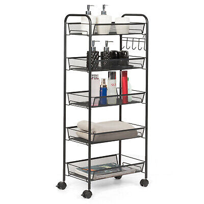 Kitchen Trolley Storage Rack Utility Cart Rolling Serving Island Shelf