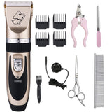 Dog Grooming Clippers, Otstar Rechargeable Cordless Pet Hair Clippers Kit for Dogs Cats and Other Animals with Stainless Steel Comb and Scissors, Low Noise Low Vibration  