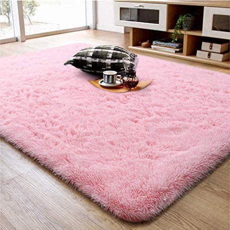 Fluffy Rug, Super Soft Fuzzy Area Rugs for Bedroom Living Room - 4' x 6' Large Plush Furry Shag Rug - Kids Playroom Nursery Classroom Dining Room Decor Floor Carpet, Cream White