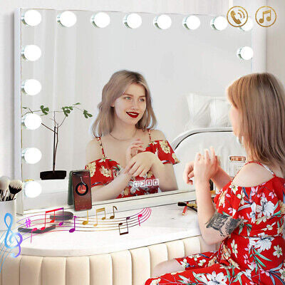 Bluetooth Hollywood Mirror Large Vanity Makeup Mirror with Lights Wall