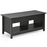 Lift Up Top Coffee Table Modern Open & Hidden Storage Shelf Ivory/Black