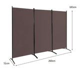 3-Panel Room Divider Folding Privacy Screen with Hinges Steel Base Wood