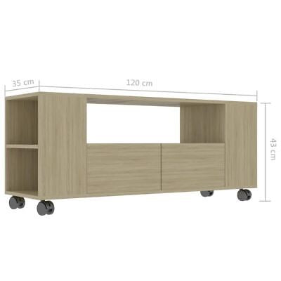 TV Entertainment Unit Stand Media Console Cabinet With Wheels Display Table