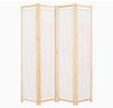 4-Panel Room Divider Wood Frame with 6 Bags Freestanding Fabric Folding Screen Partition Private Dressing Area Cream 160x170x4cm