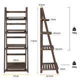 Rustic Ladder Shelf Wooden Bookshelf Plant Stand Standing Organizer Kitchen Home