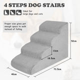 Dog Stairs for Small Dogs, 4 Tiers High Density Foam Dog Steps 52cm High, Non-Slip Dog Stairs for High Bed Couch, Dog Ramps for Injured Older Pets, Strong Bearing Dog Bed Stairs