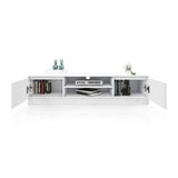 TV Stand Entertainment Unit 2 Doors Wooden Storage Cabinet Furniture - White