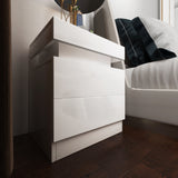 Bedside Tables Side Table Drawers RGB LED High Gloss Nightstand Storage Cabinet