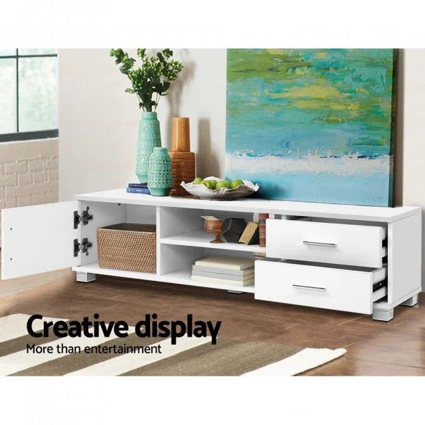 TV Cabinet Entertainment Unit Stand Storage Drawers Shelf 120cm White