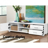 TV Cabinet Entertainment Unit Stand Storage Drawers Shelf 120cm White