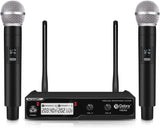 D Debra VM302 VHF Wireless Microphone System with Dual Handheld Mic Have XLR Interface, 80M Range, for Home Karaoke Wedding Conference Speech