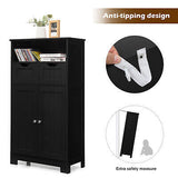 Bathroom Floor Cabinet Toilet Storage Cupboard Wooden Laundry Organizer