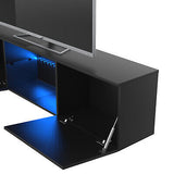 160CM TV Cabinet Stand Entertainment Unit Storage RGB LED & w/2 Drawers Black