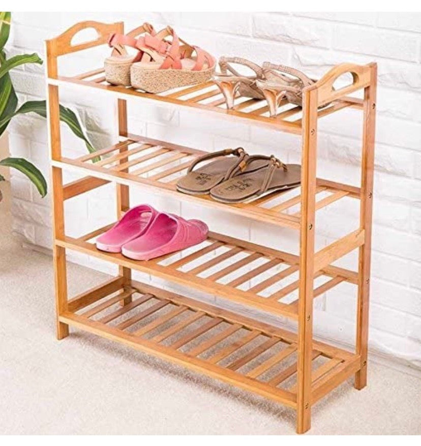 Bamboo Shoe Rack Storage Organizer