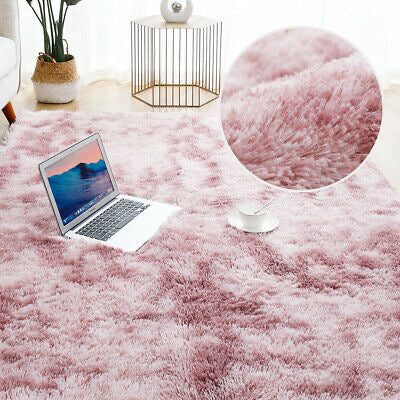 Soft Large Plush Floor Carpet Fluffy Area Rug Pad Mat Shaggy Bedroom Living Room