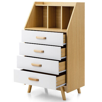 4-Drawer Dresser 3-Cube Chest of Drawers Bookshelf Storage Organizer