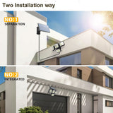 Solar Lights Outdoor, Motion Sensor Security Lights, Separate Solar Panel, 4 Adjustable Head, 198 LED 300° Wide Angle, Waterproof Wall Lights for Porch Yard Garage Pathway