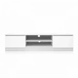 TV Stand Entertainment Unit 2 Doors Wooden Storage Cabinet Furniture - White