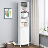 Bathroom Storage Cabinet 7-Tier Shelves Wooden Cupboard Tallboy White/Grey 182CM