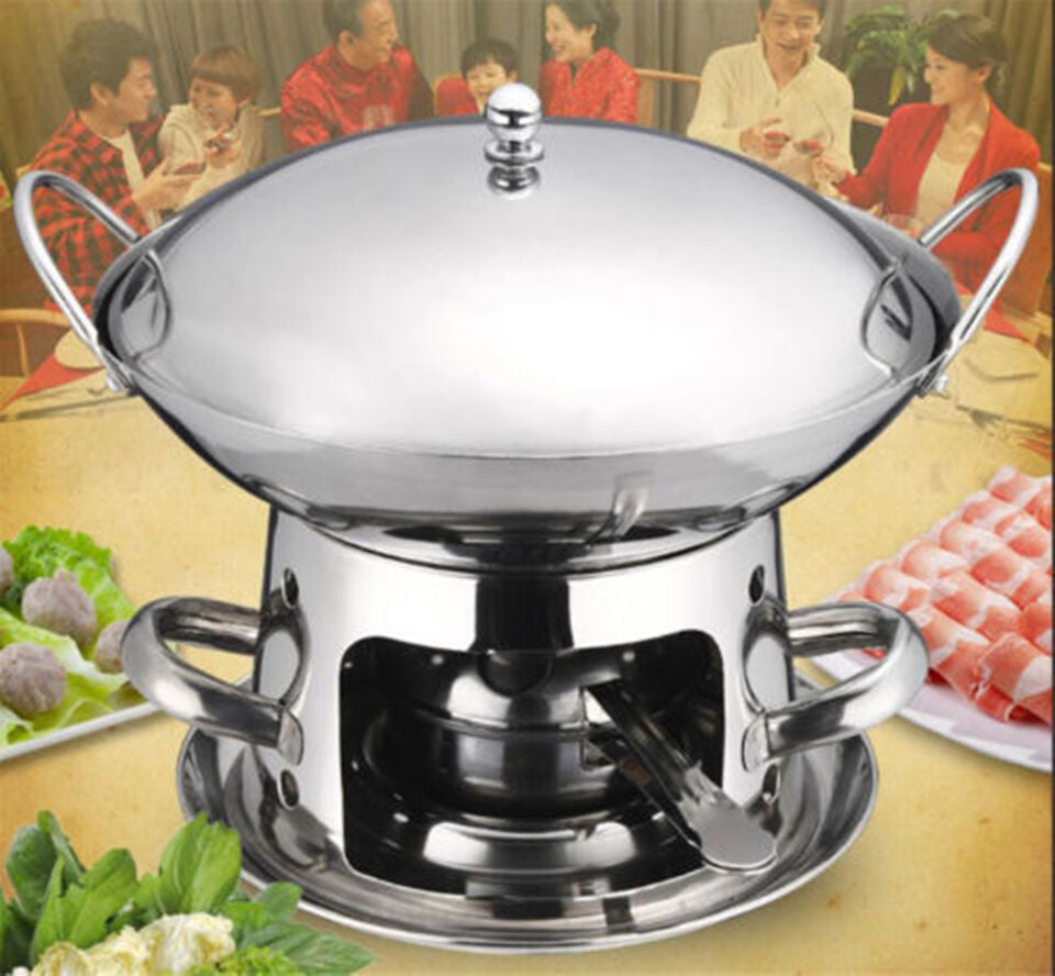 2X Chafing Dish Stainless Steel Buffet Hotpot Food Heater Warmer With Round Lid