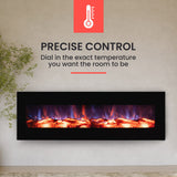 105cm Electric Fireplace Heater Wall Mounted Flame Effect Remote Indoor