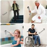 2X Safety Grip Bathroom Support Grab Handle Steel Bath Shower Toilet Hand Rail