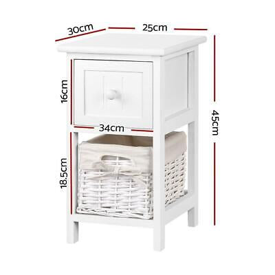 Artiss Bedside Tables Drawers Side Table Storage Cabinet Nightstand Bedroom x2