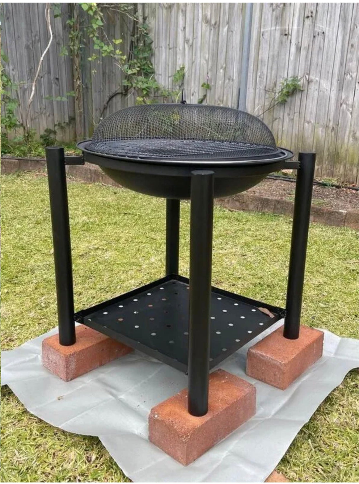 Fire Pit Charcoal BBQ Grill Fireplace Brazier Portable Patio Garden firepit