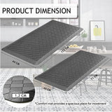 2PCS Kitchen Rugs & Mats Sets (152x44cm - 71x44cm), Kitchen Floor Mats Non Slip Anti Fatigue for Indoor and Outdoor Mats, Office Bathroom Bedroom Home Office Bar Floor Door Rubber Mat (Grey)