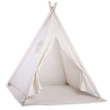 Large Teepee Tent Wigwam with Mat Boys Girls Pretend Play Tent Wood Frame