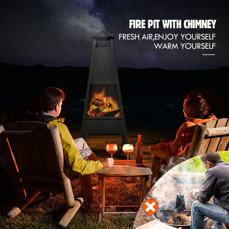 Chimney Fire Pit Patio Heater Outdoor Camping Portable Fireplace Cover