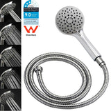 5 Function Massage Rain Hand Held Shower Head with 1.5m Hose Chrome Round