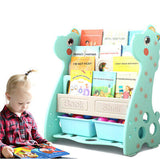 Kids Bookshelf Bookcase Magazine Rack Organiser Shelf Children Green