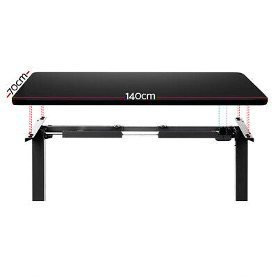 Electric Standing Desk Motorised Sit Stand Computer Table Black 140cm