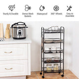 Kitchen Trolley Storage Rack Utility Cart Rolling Serving Island Shelf