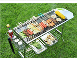 Outdoor folding stainless steel bbq barbecue grill stove charcoal picnic camping