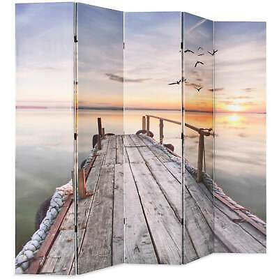 5 Panel Room Divider Privacy Screen Partition Office Home Wooden Folding Divider