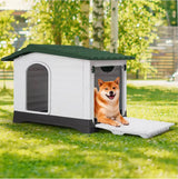 Taily Plastic Dog Kennel Outdoor Indoor Weatherproof Pet Puppy Dog House Large Green Anti UV Shelter