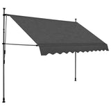 Outdoor Awning With LED Lights Window Shade Cover Manual Retractable Canopy 3m