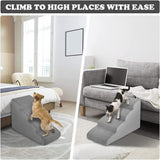 Dog Stairs for Small Dogs, 4 Tiers High Density Foam Dog Steps 52cm High, Non-Slip Dog Stairs for High Bed Couch, Dog Ramps for Injured Older Pets, Strong Bearing Dog Bed Stairs