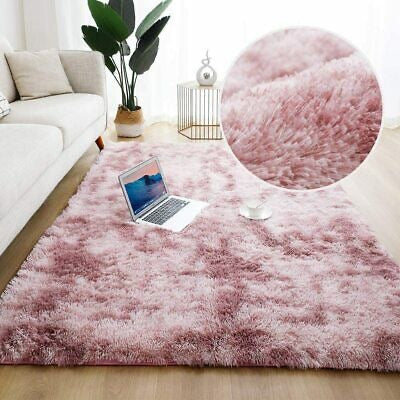 Soft Large Plush Floor Carpet Fluffy Area Rug Pad Mat Shaggy Bedroom Living Room