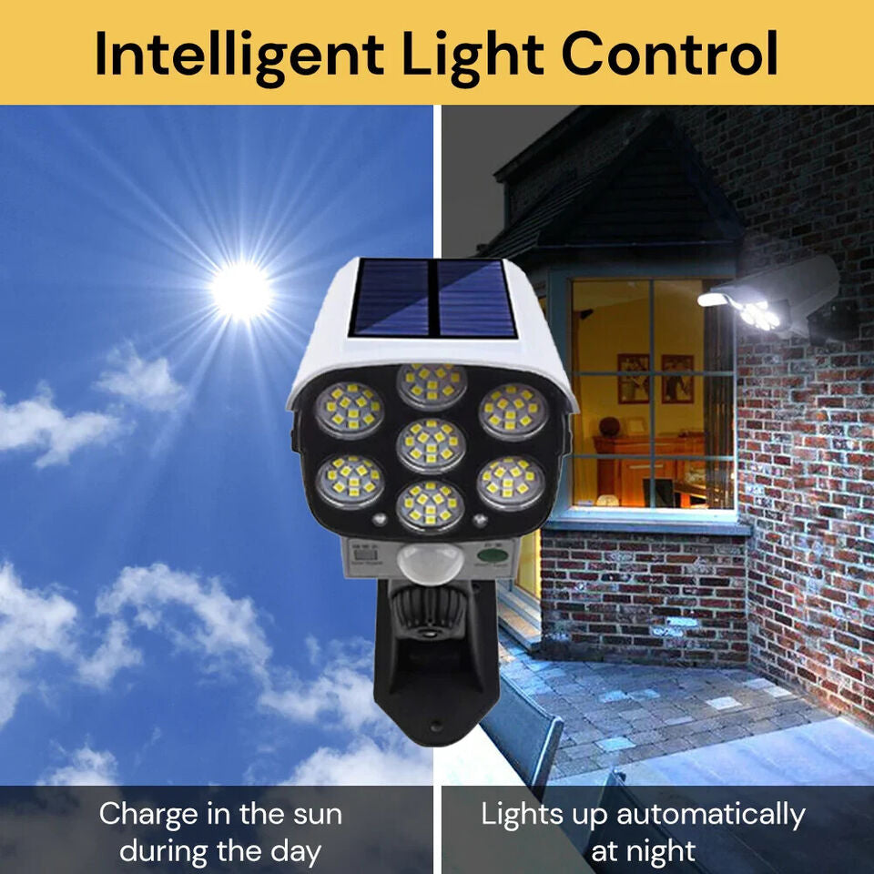 77 LED Solar Motion Sensor Light Outdoor Garden Wall Security Street Flood Lamp