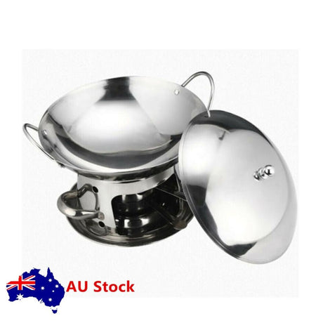 2X Chafing Dish Stainless Steel Buffet Hotpot Food Heater Warmer With Round Lid